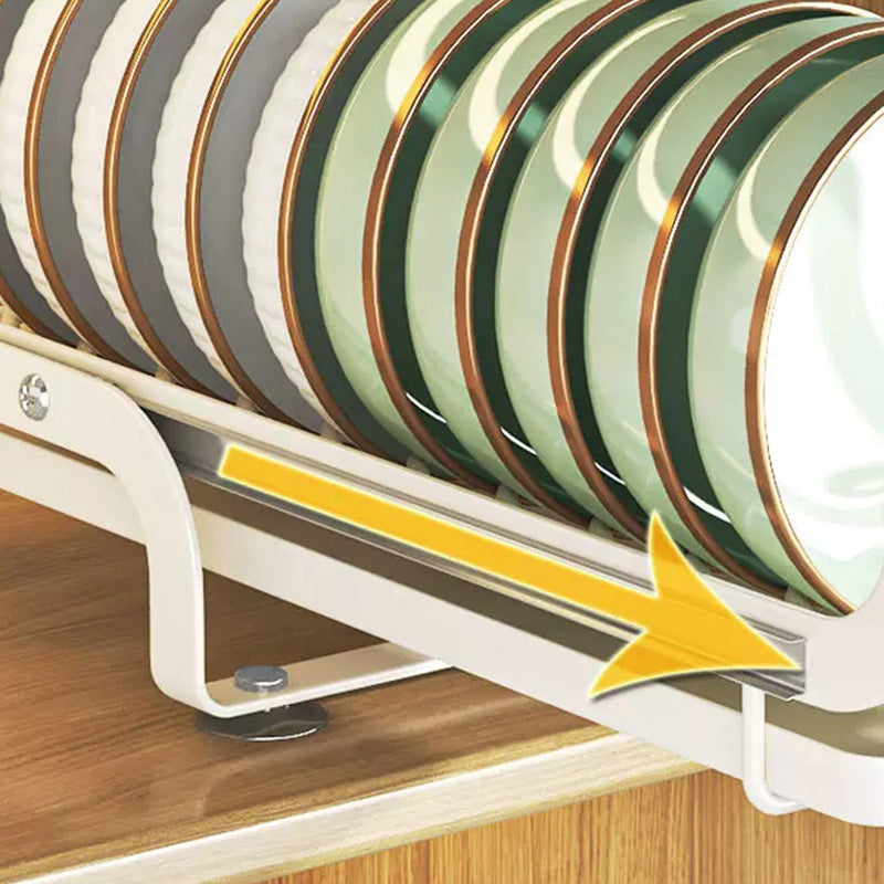 003XH-0026-1 Drawer Dish Rack Cabinet Organizer with Tray Kitchen Storage Shelf for Bowls, Plates