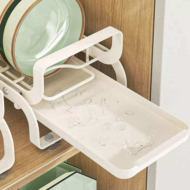 003XH-0026-1 Drawer Dish Rack Cabinet Organizer with Tray Kitchen Storage Shelf for Bowls, Plates