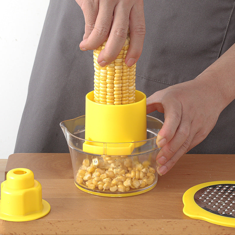 Plastic + Stainless Steel Manual Corn Sheller Corn Stripper Peeler Kitchen Tool (No FDA, BPA Free)