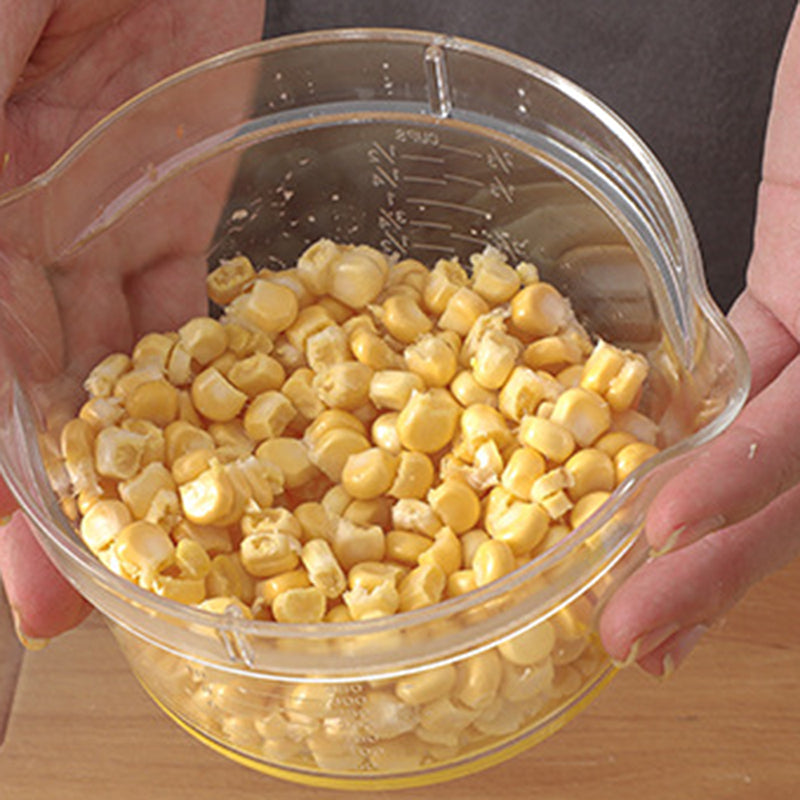 Plastic + Stainless Steel Manual Corn Sheller Corn Stripper Peeler Kitchen Tool (No FDA, BPA Free)
