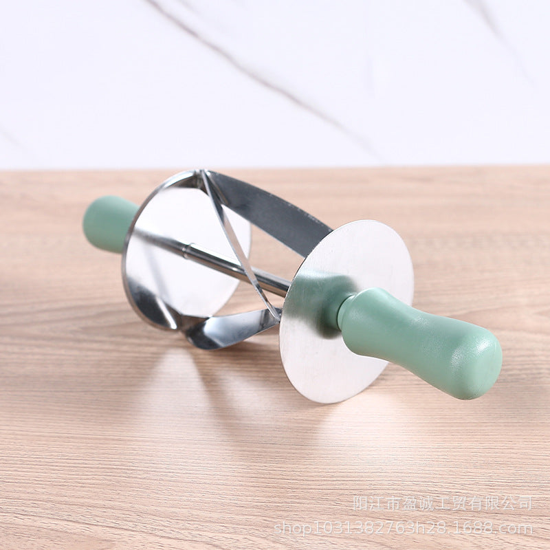 PP+Stainless Steel Croissant Dough Rolling Cutter Bread Making Kitchen Tool (No FDA, BPA Free)