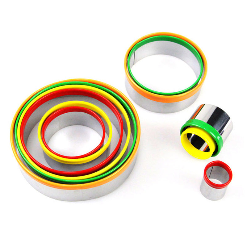 12Pcs Cake Ring Colorful Circle Cookie Cutter Stainless Steel Biscuit Mold (BPA Free, No FDA)