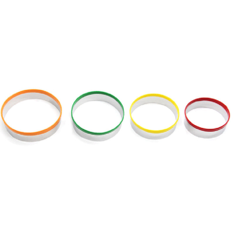 12Pcs Cake Ring Colorful Circle Cookie Cutter Stainless Steel Biscuit Mold (BPA Free, No FDA)