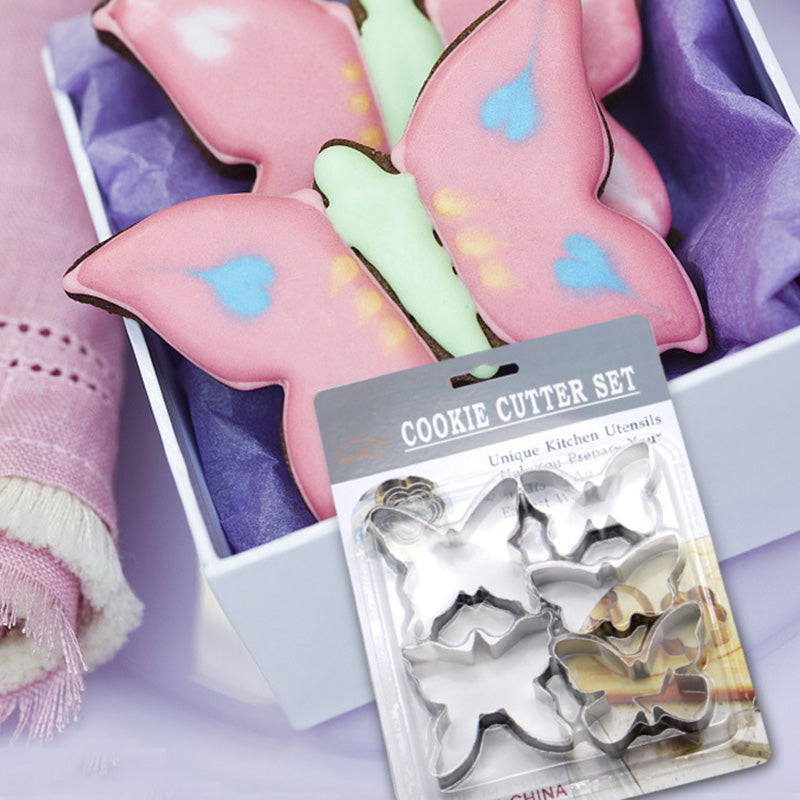 5Pcs Butterfly Shape Cookie Cutter Set 430 Stainless Steel Baking Mold (BPA Free, No FDA)