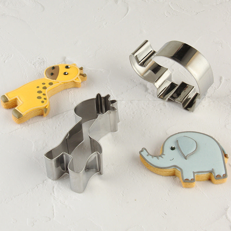 12Pcs Cartoon Animal Cookie Cutter DIY Baking Stainless Steel Fondant Mold (BPA Free, No FDA)