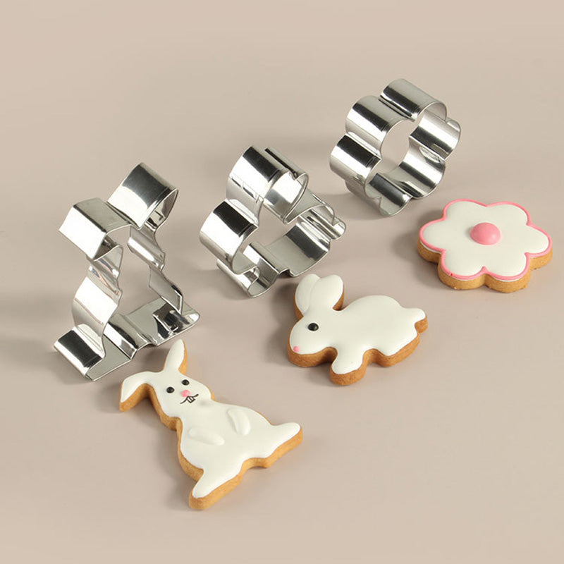 12Pcs / Set Easter Series Cookie Cutters 430 Stainless Steel Biscuits Baking Mold (BPA-Free, No FDA)
