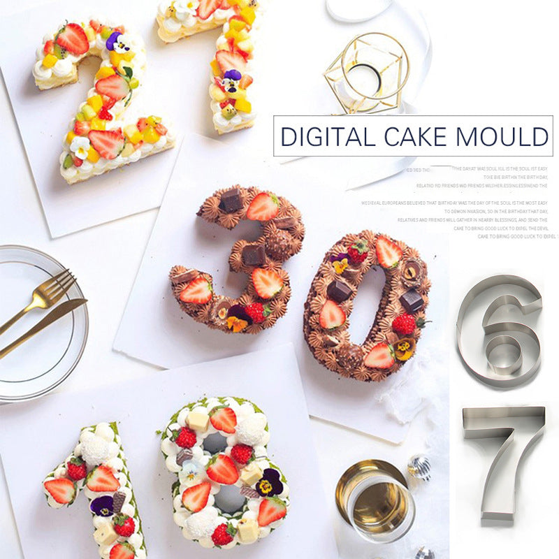 9Pcs / Set 8" Number 0-8 Cookie Biscuit Cutter Stainless Steel Baking Mold (BPA Free, No FDA)