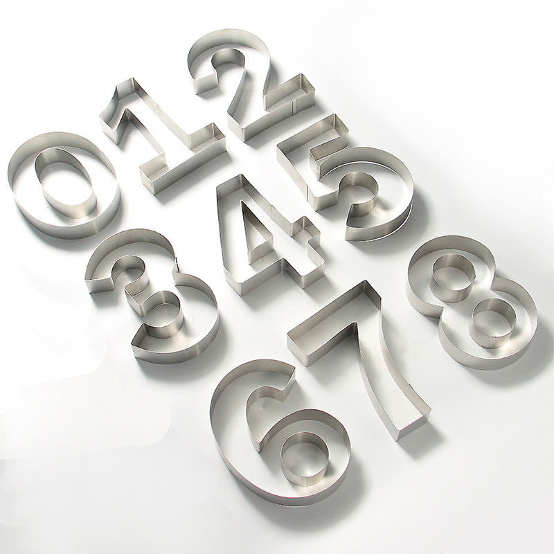 9Pcs / Set 8" Number 0-8 Cookie Biscuit Cutter Stainless Steel Baking Mold (BPA Free, No FDA)