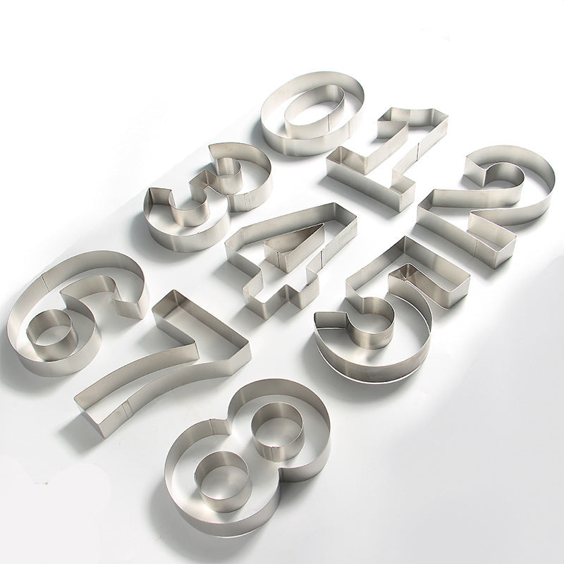 9Pcs / Set 8" Number 0-8 Cookie Biscuit Cutter Stainless Steel Baking Mold (BPA Free, No FDA)