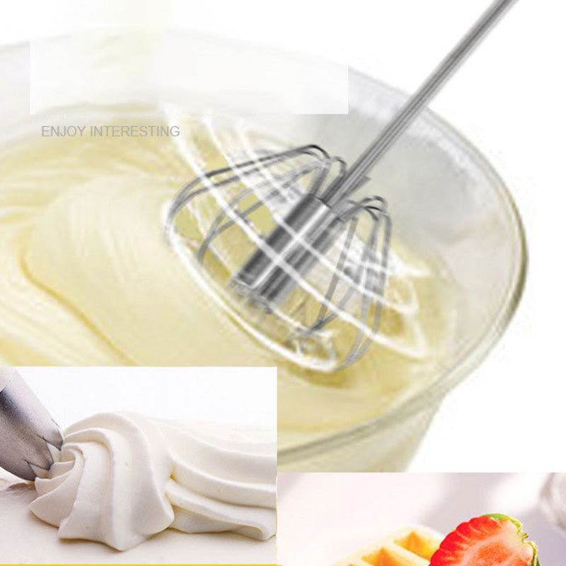 Semi-Automatic 430 Stainless Steel Egg Whisk Manual Press Mixer Egg Stirrer (BPA Free, No FDA)