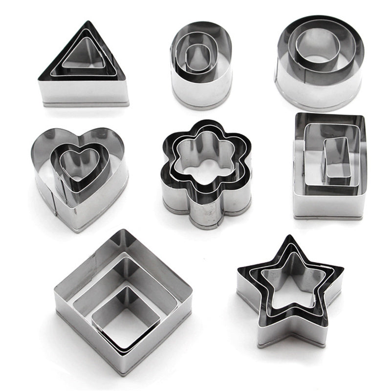 24PCS Biscuits Baking Mold Stainless Steel Cake Ring (BPA-Free, No FDA)