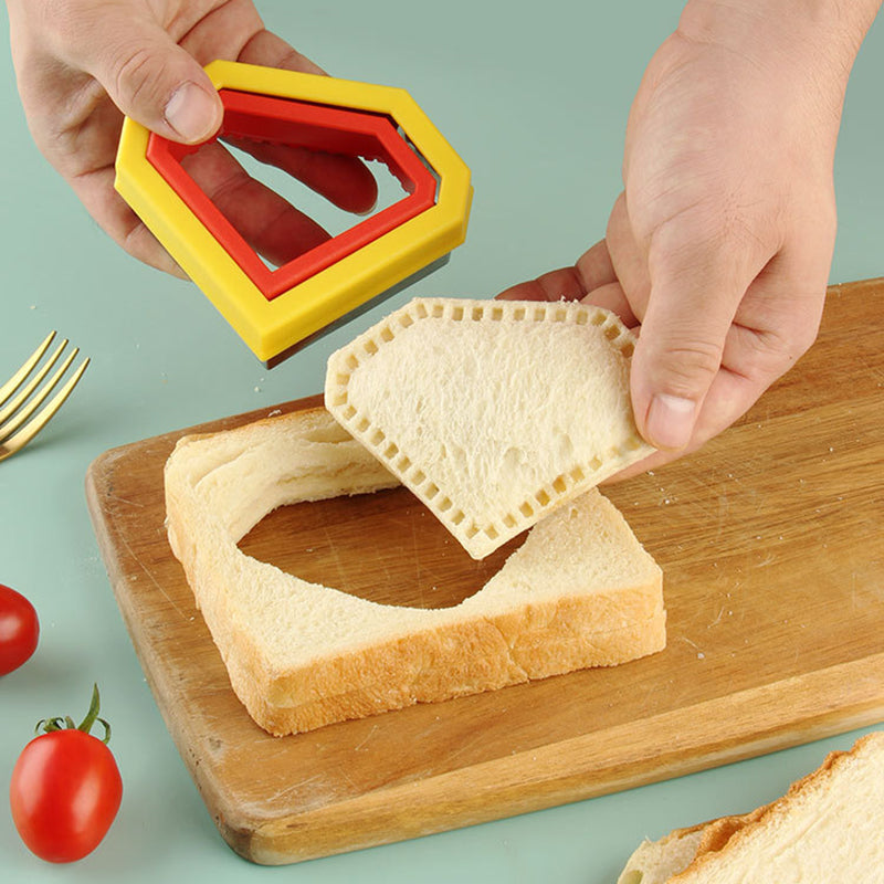 Geometric Shape Sandwich Cutter for Kids Biscuit Bread DIY Baking Mold (BPA Free, No FDA)