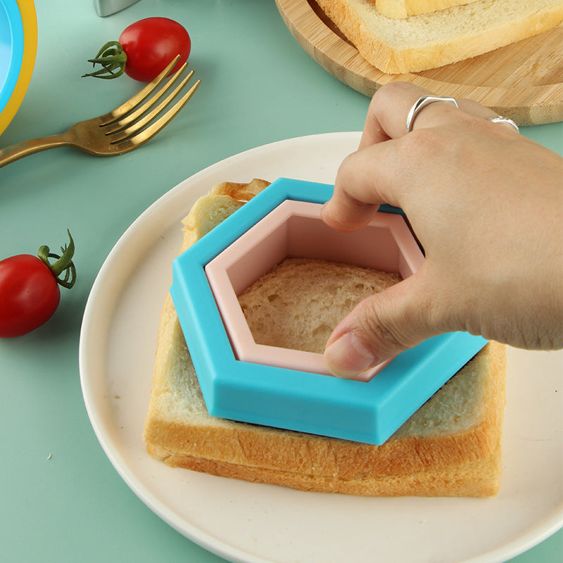 Geometric Shape Sandwich Cutter for Kids Biscuit Bread DIY Baking Mold (BPA Free, No FDA)