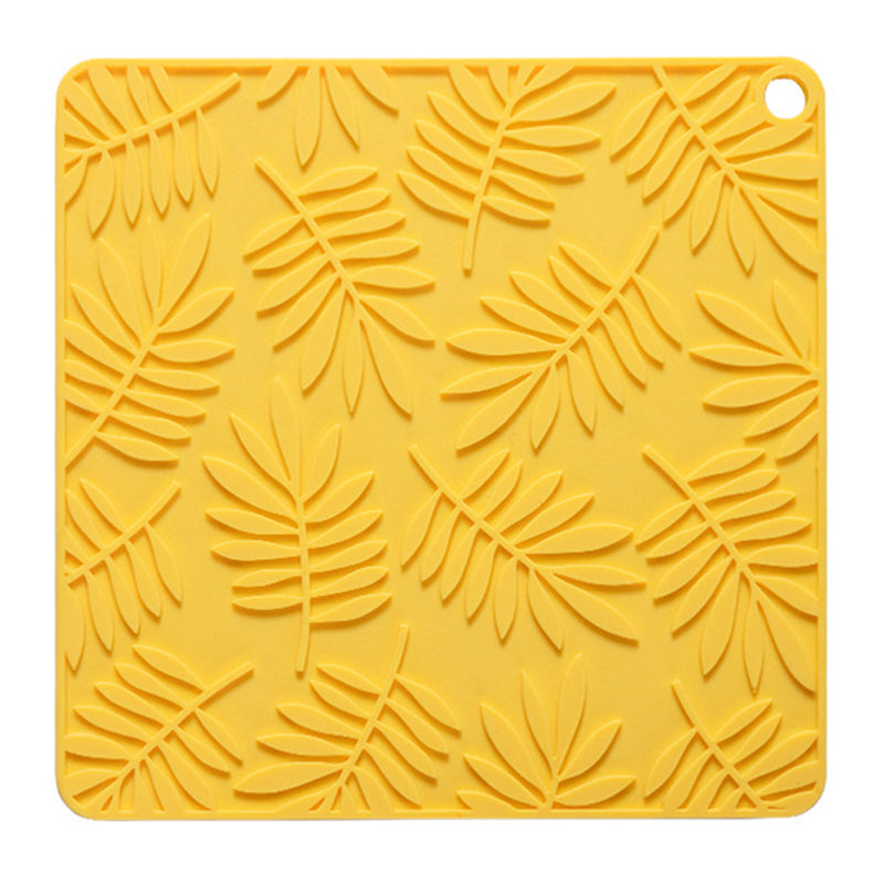 17*17cm Leaf Design Silicone Bowl Dish Heat Insulation Pad Dining Table Placemat