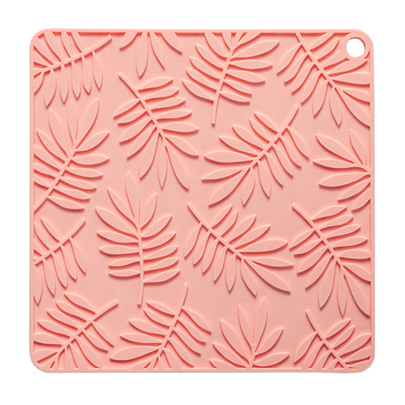 17*17cm Leaf Design Silicone Bowl Dish Heat Insulation Pad Dining Table Placemat