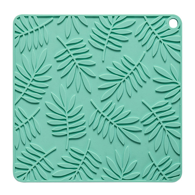 17*17cm Leaf Design Silicone Bowl Dish Heat Insulation Pad Dining Table Placemat