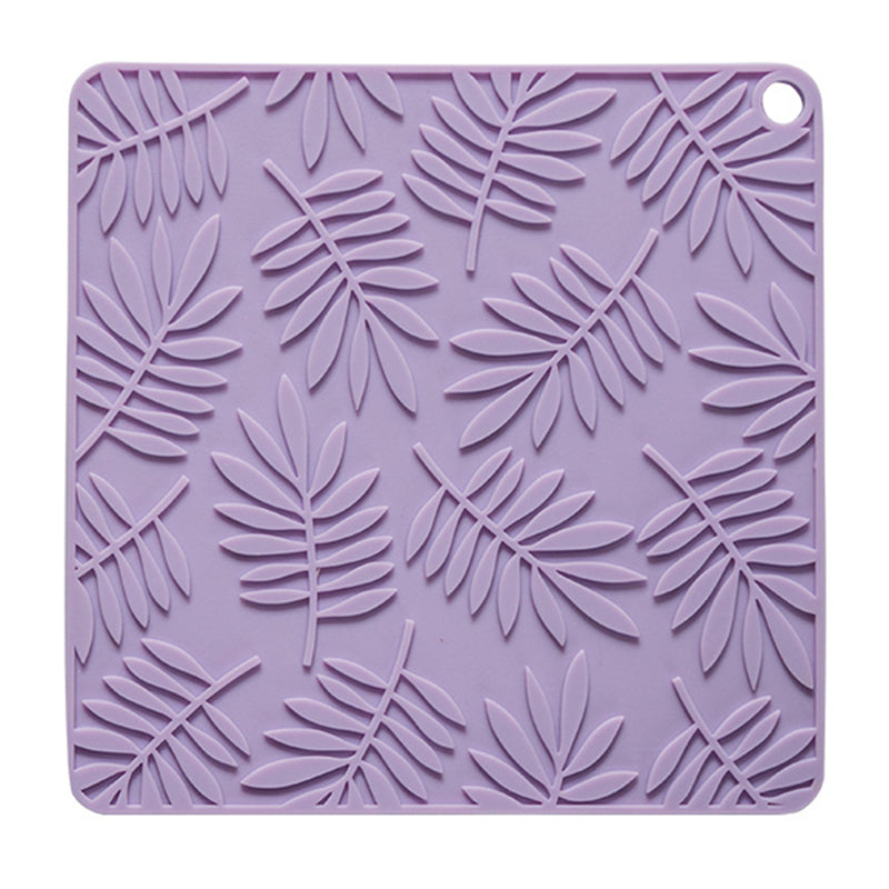 17*17cm Leaf Design Silicone Bowl Dish Heat Insulation Pad Dining Table Placemat