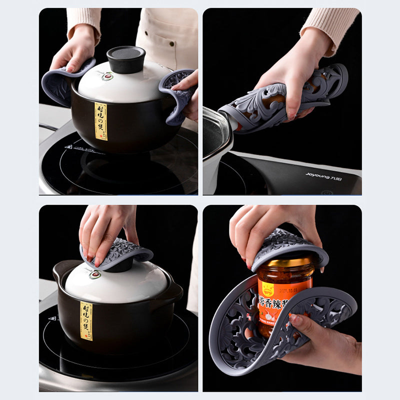 3Pcs 16*16cm Chinese Hollow Carving Cup Mat Heat Insulation Placemat Silicone Coaster