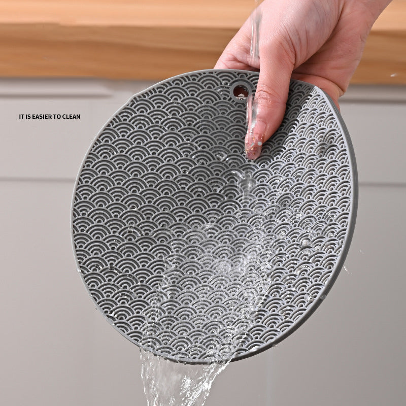 Round Silicone Anti-scalding Bowl Dish Pad Dining Table Protection Mat