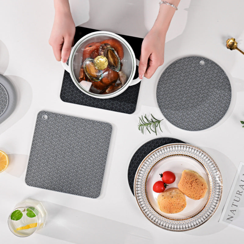 Round Silicone Anti-scalding Bowl Dish Pad Dining Table Protection Mat