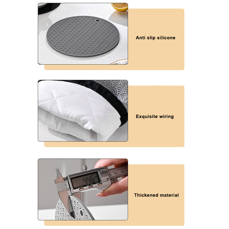 Round Silicone Anti-scalding Bowl Dish Pad Dining Table Protection Mat