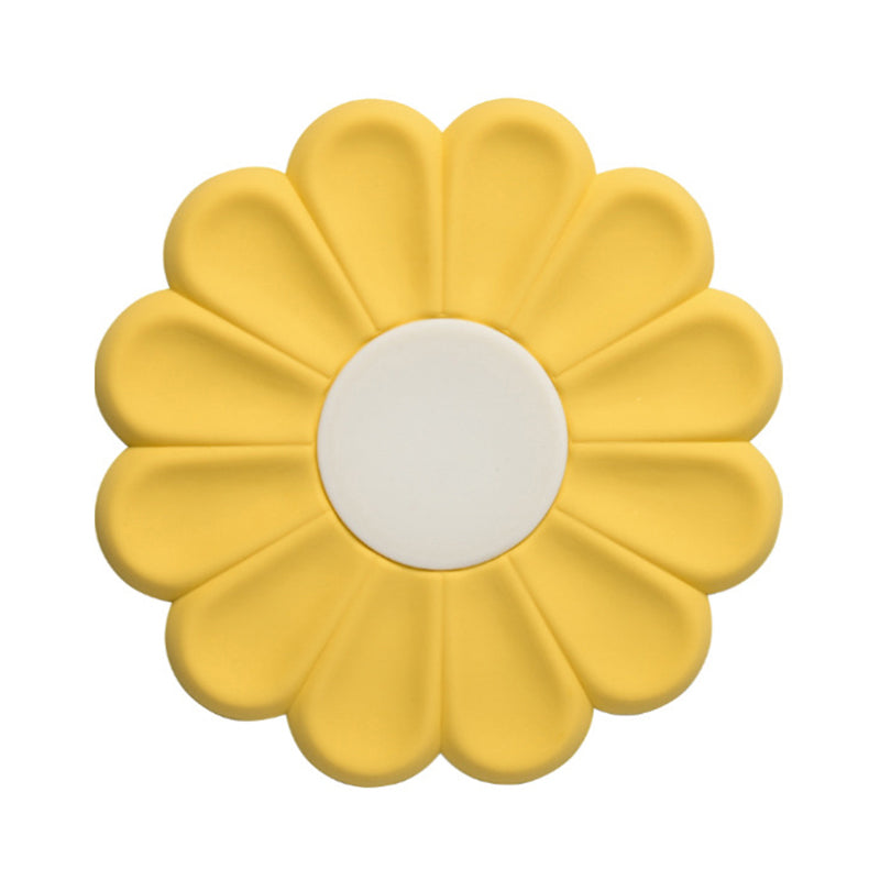 17*17cm Daisy Shape Silicone Heat Insulation Pad Dining Table Anti-scalding Mat