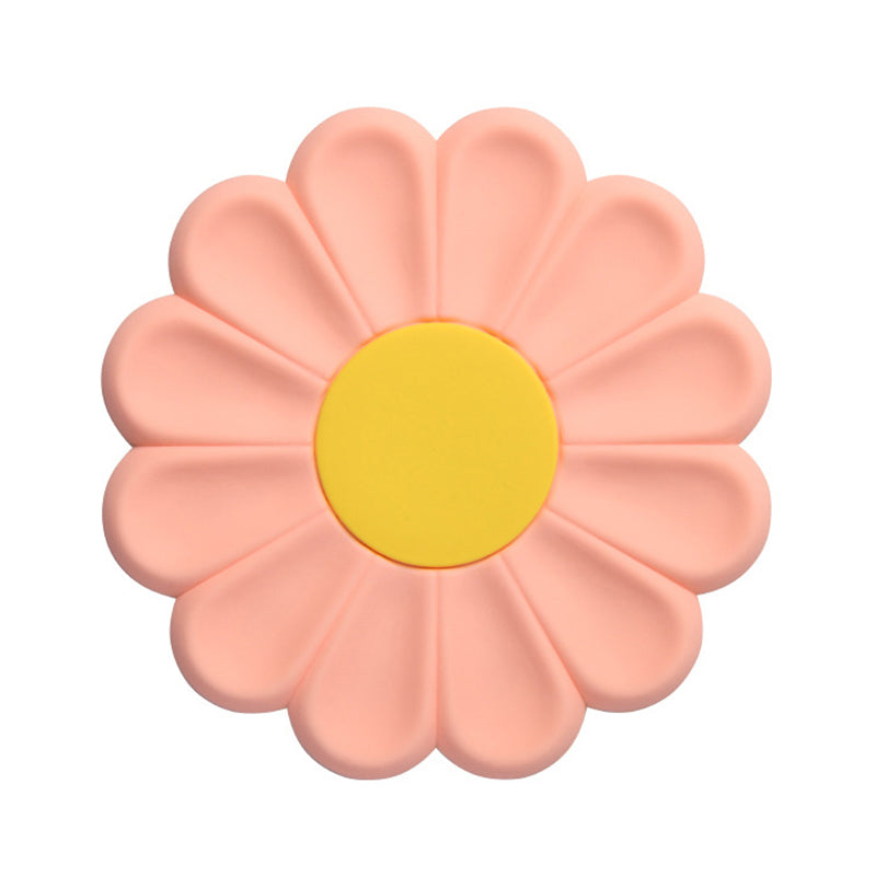17*17cm Daisy Shape Silicone Heat Insulation Pad Dining Table Anti-scalding Mat