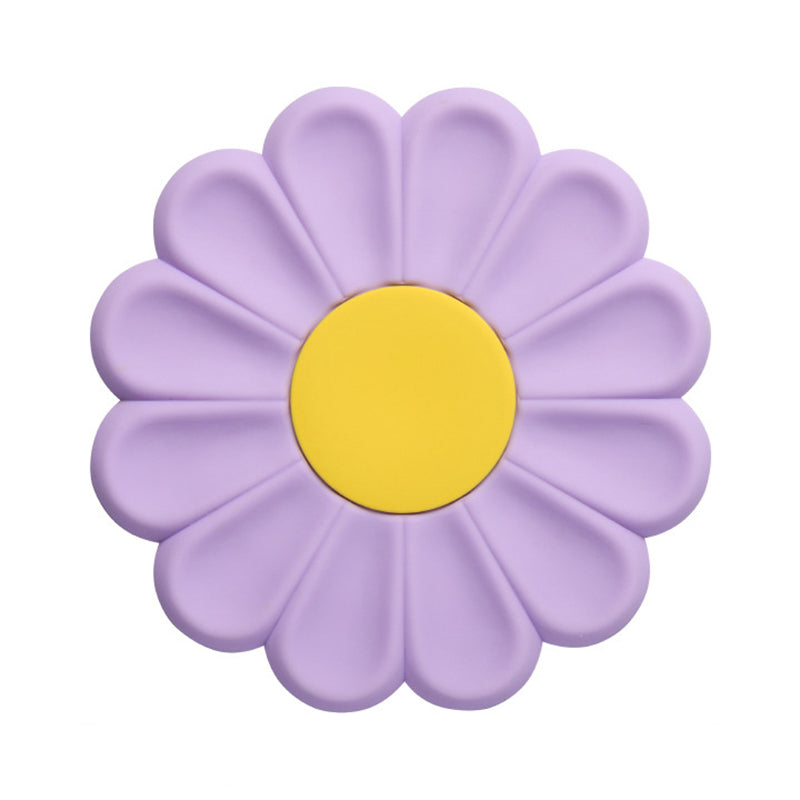 17*17cm Daisy Shape Silicone Heat Insulation Pad Dining Table Anti-scalding Mat