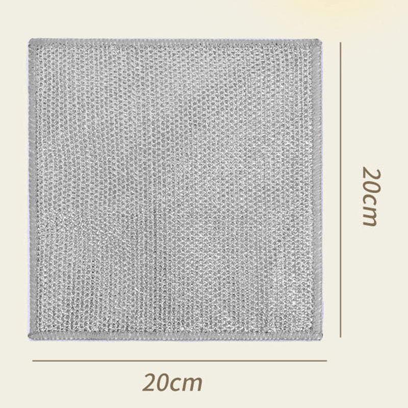 20x20CM Silver Wire Mesh Kitchen Cleaning Cloth Dishwashing Rag Dishcloth
