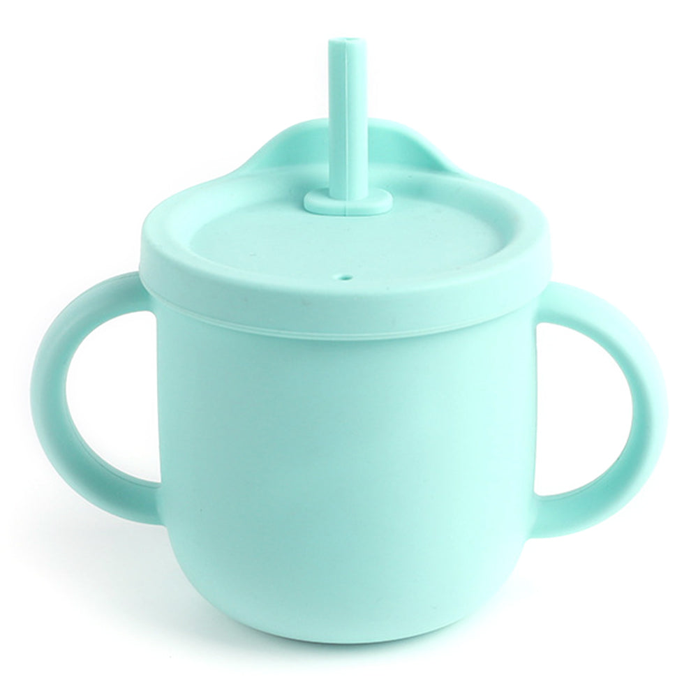 ZP2004B 250ML Toddler Straw Cup Baby Training Drinking Cup with Dual Handles (with Silicone Material FDA Report)