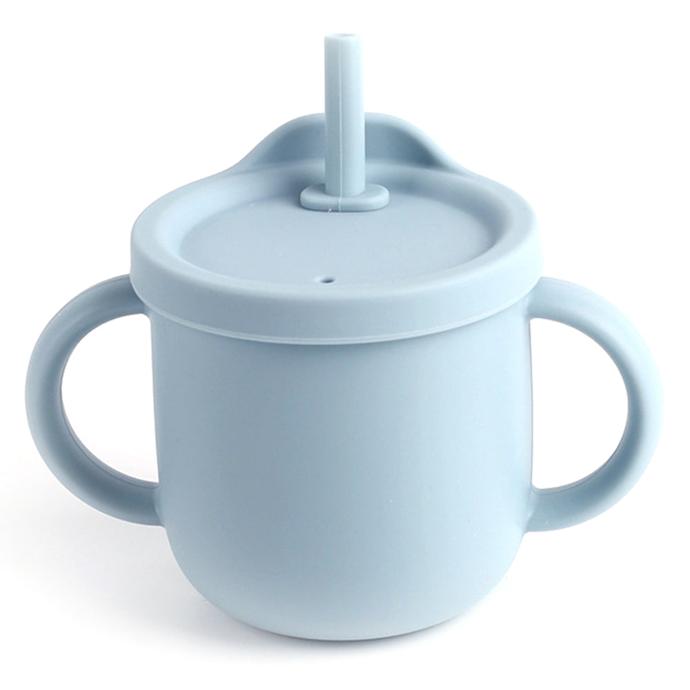 ZP2004B 250ML Toddler Straw Cup Baby Training Drinking Cup with Dual Handles (with Silicone Material FDA Report)