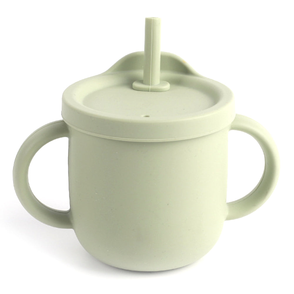 ZP2004B 250ML Toddler Straw Cup Baby Training Drinking Cup with Dual Handles (with Silicone Material FDA Report)