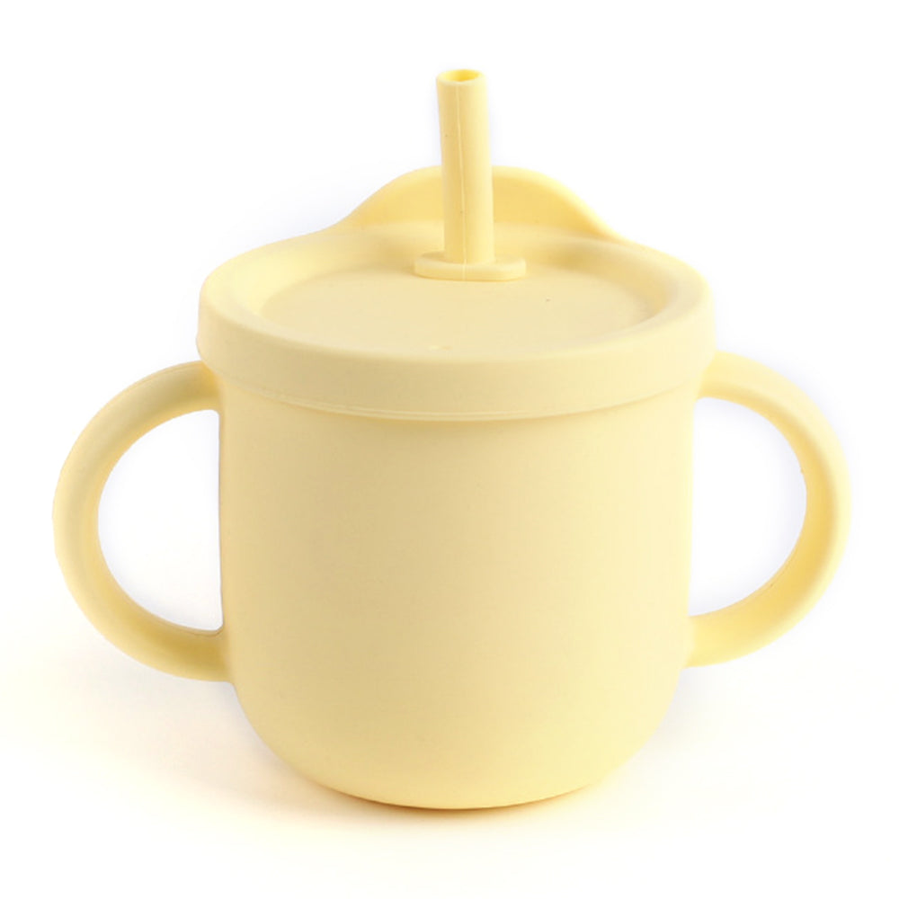 ZP2004B 250ML Toddler Straw Cup Baby Training Drinking Cup with Dual Handles (with Silicone Material FDA Report)