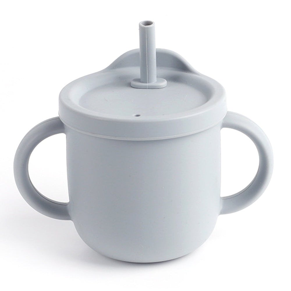 ZP2004B 250ML Toddler Straw Cup Baby Training Drinking Cup with Dual Handles (with Silicone Material FDA Report)