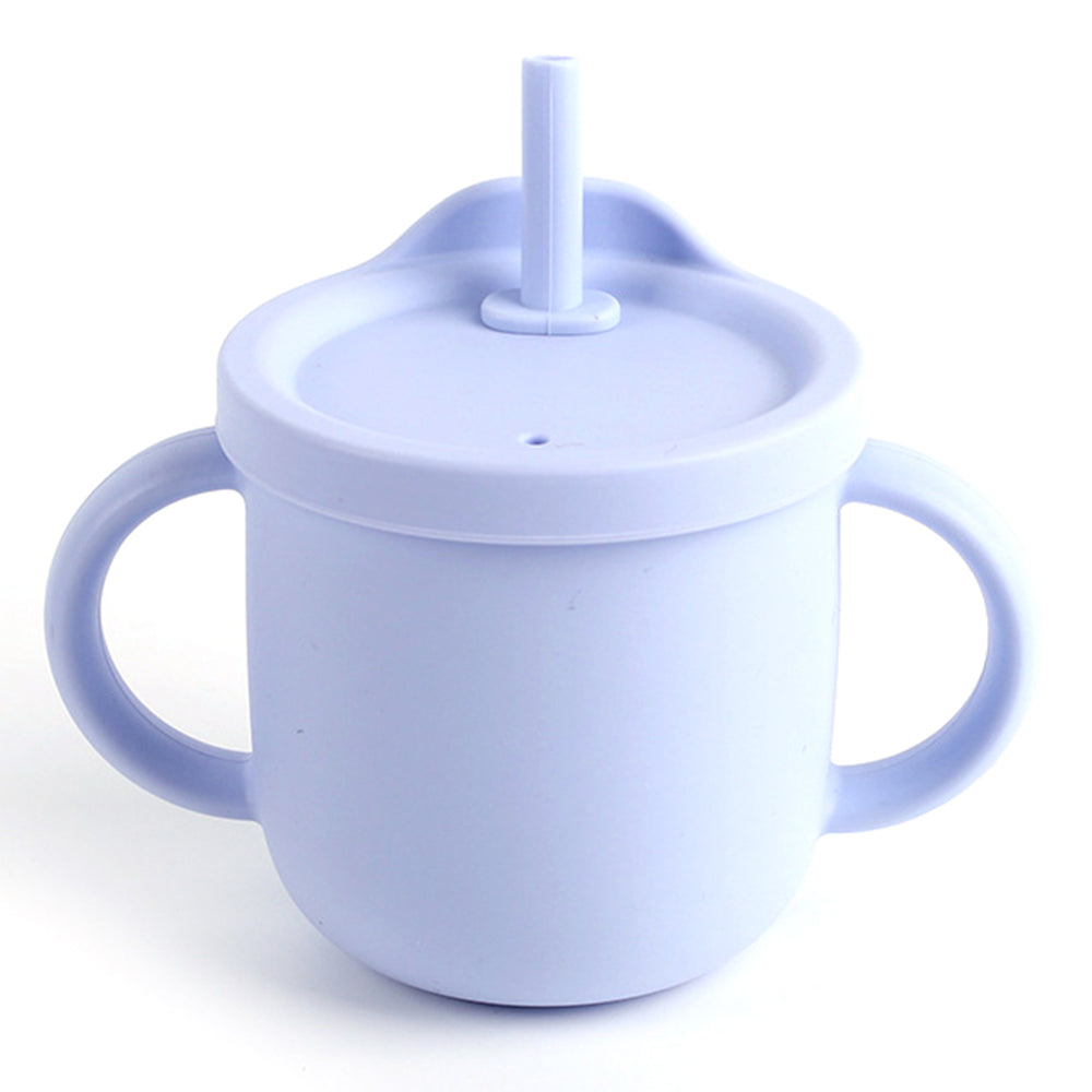 ZP2004B 250ML Toddler Straw Cup Baby Training Drinking Cup with Dual Handles (with Silicone Material FDA Report)