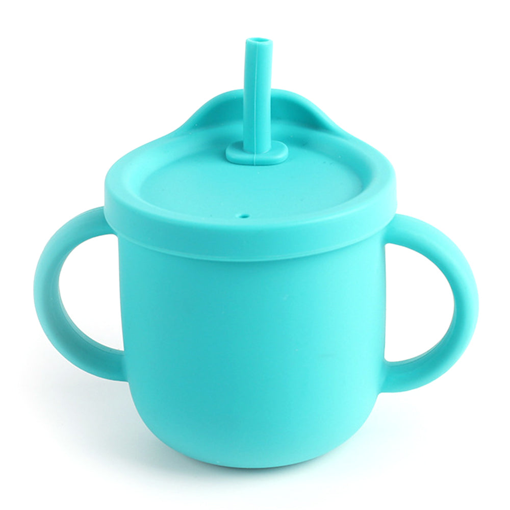 ZP2004B 250ML Toddler Straw Cup Baby Training Drinking Cup with Dual Handles (with Silicone Material FDA Report)