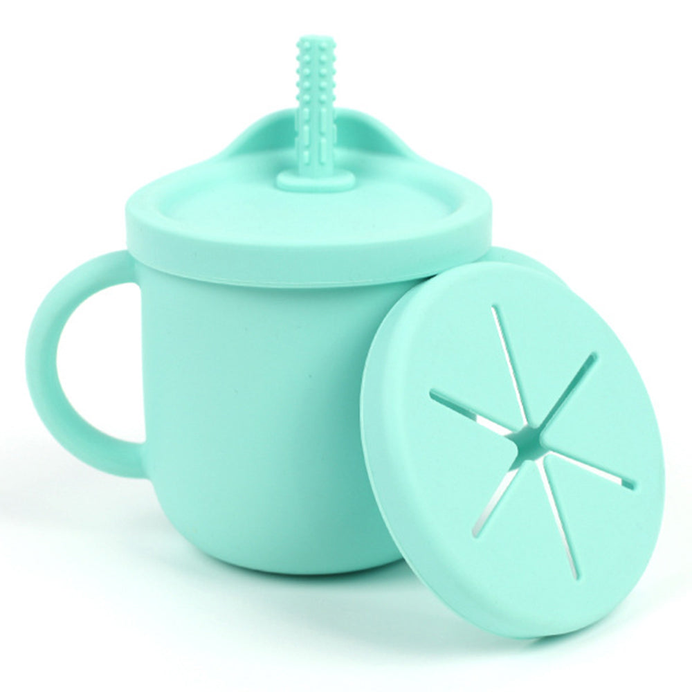 ZP2004BC 2-in-1 250ml Toddler Silicone Sippy Cup Anti-fall Kids Water Snack Cup (FDA Certified, BPA-Free)