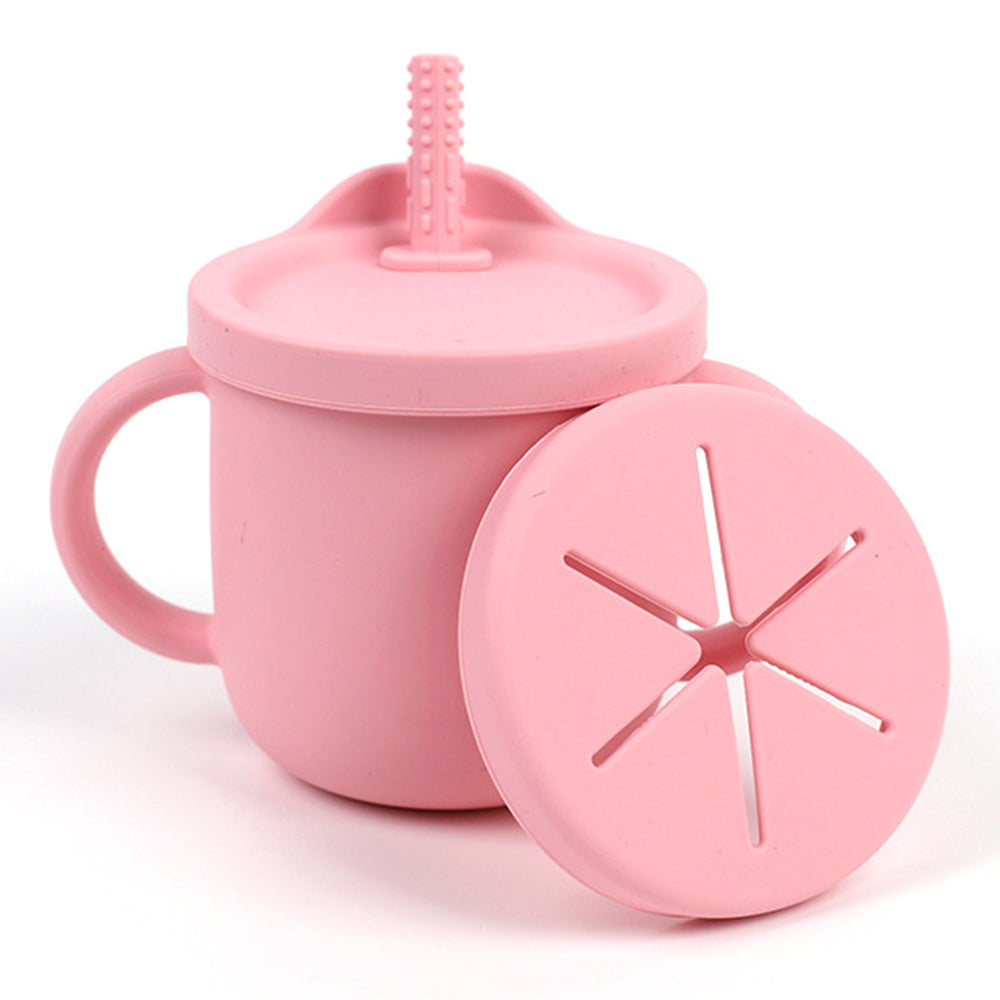 ZP2004BC 2-in-1 250ml Toddler Silicone Sippy Cup Anti-fall Kids Water Snack Cup (FDA Certified, BPA-Free)