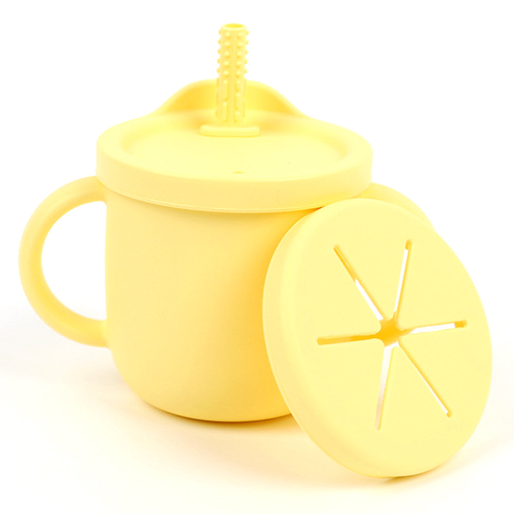 ZP2004BC 2-in-1 250ml Toddler Silicone Sippy Cup Anti-fall Kids Water Snack Cup (FDA Certified, BPA-Free)