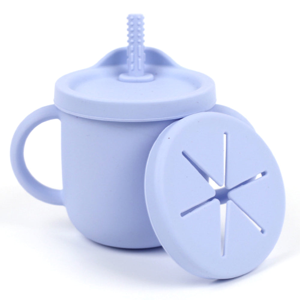 ZP2004BC 2-in-1 250ml Toddler Silicone Sippy Cup Anti-fall Kids Water Snack Cup (FDA Certified, BPA-Free)