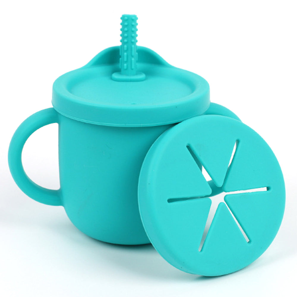ZP2004BC 2-in-1 250ml Toddler Silicone Sippy Cup Anti-fall Kids Water Snack Cup (FDA Certified, BPA-Free)