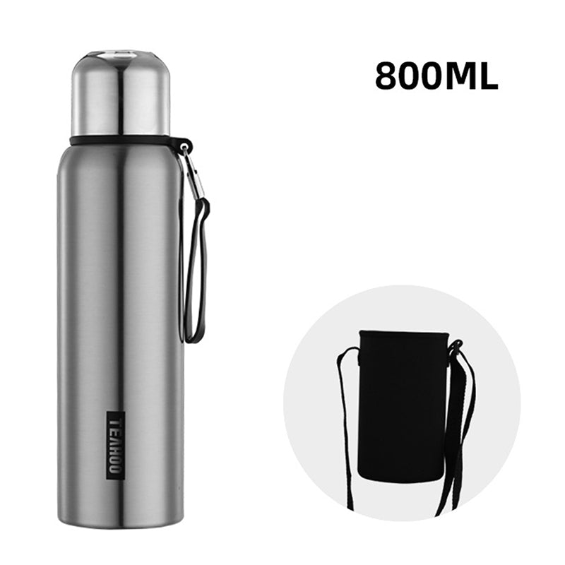 TEAHOO 800ML 316 Stainless Steel Insulated Cup Water Bottle with Cloth Sleeve (BPA-Free, No FDA)