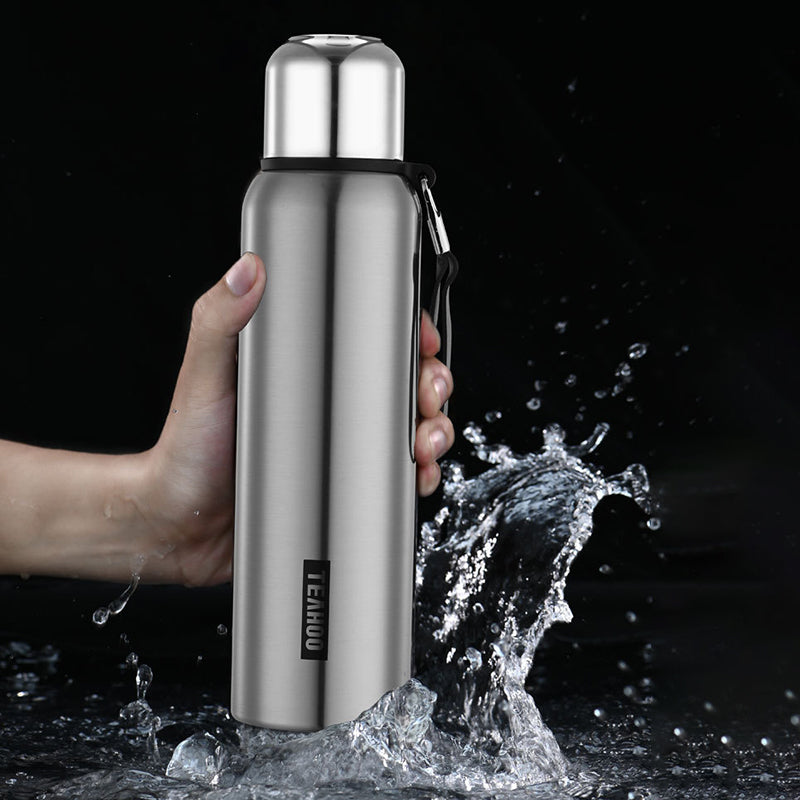 TEAHOO 600ML 316 Stainless Steel Insulated Cup Portable Water Bottle with Cloth Sleeve (BPA-Free, No FDA)