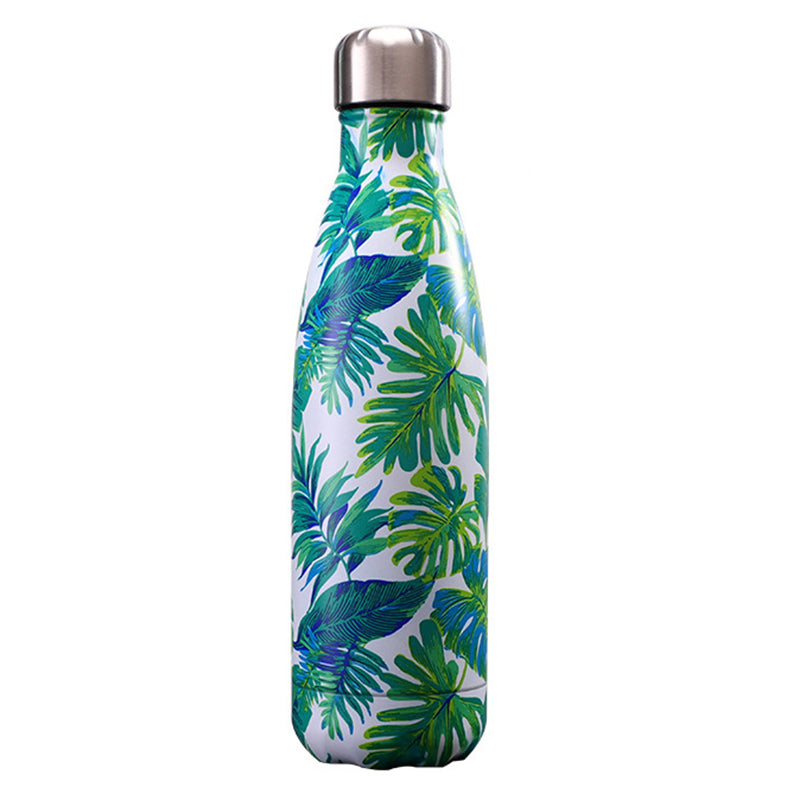 500ml Pattern Printing Narrow Mouth 304 Stainless Steel Vacuum Insulated Water Bottle (BPA Free, with FDA)