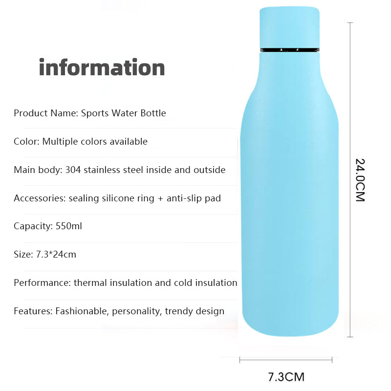 550ml Outdoor Sports 304 Stainless Steel Cup Vacuum Insulated Water Bottle (BPA Free, with FDA)