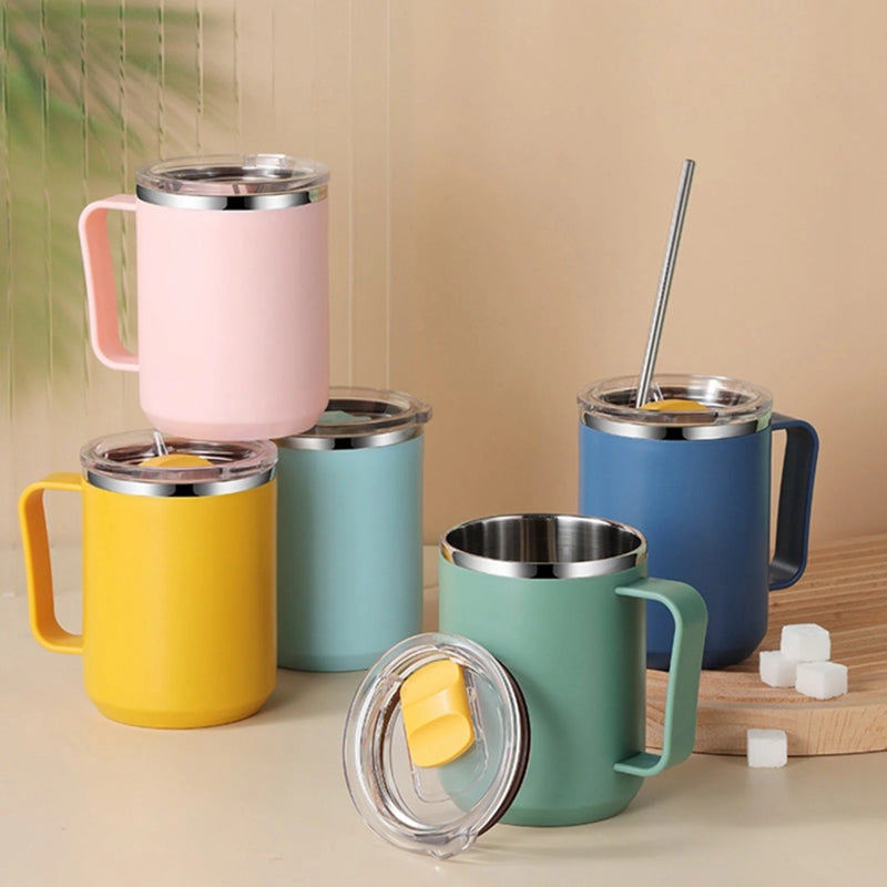 450ml 304 Stainless Steel Travel Mug Insulated Coffee Cup with Lid (BPA Free, No FDA)