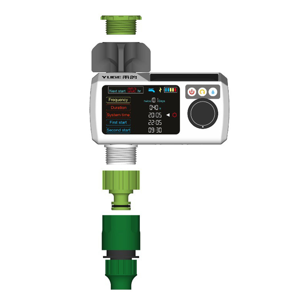 YLIGE Solar Automatic Watering Device Intelligent Irrigation Timer, European Standard Single Connector