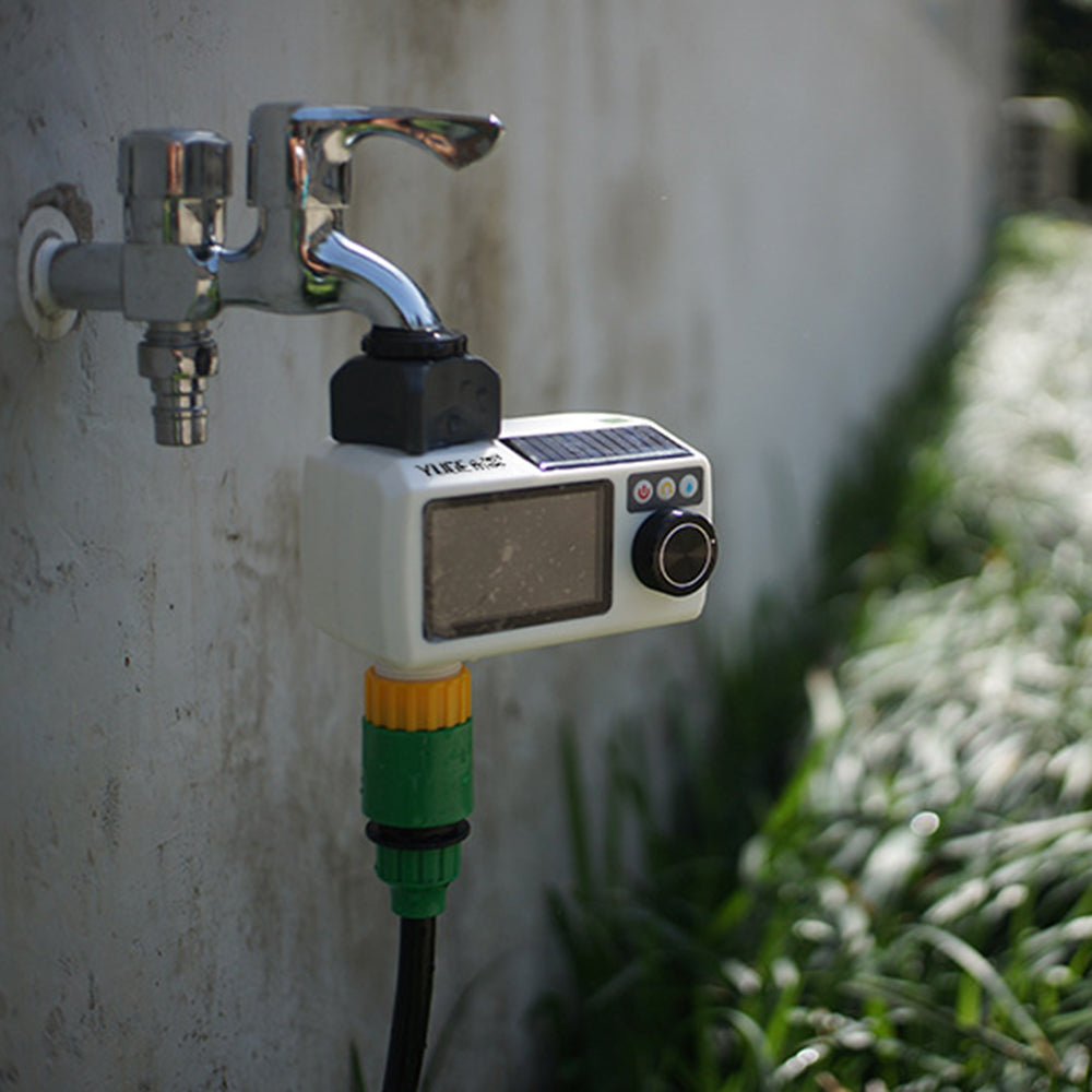 YLIGE Solar Automatic Watering Device Intelligent Irrigation Timer, European Standard Single Connector