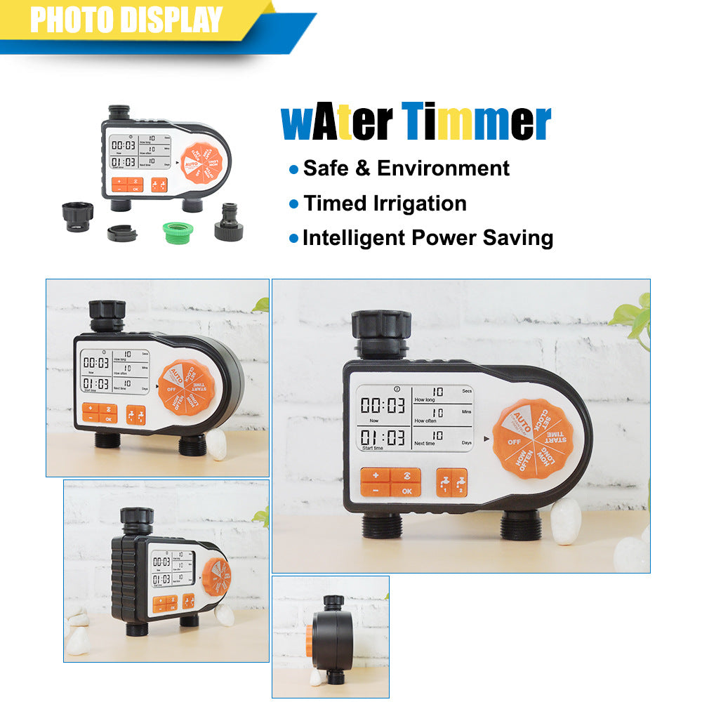 6812 Dual Channel Irrigation Timer Automatic Watering Controller, European Standard