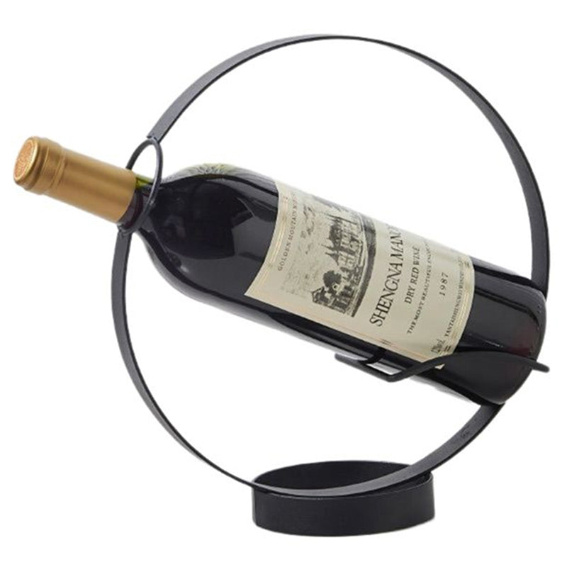 002B003 Creative Wine Rack Iron Metal Single Wine Bottle Holder for Home Office Decoration